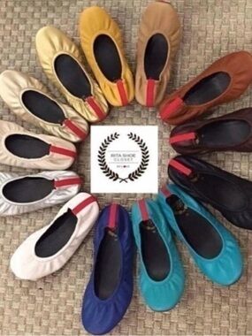 RITAS CLOSET PREPPY SOFT LEATHER SALMON FLATS SZ 8 MED EUC